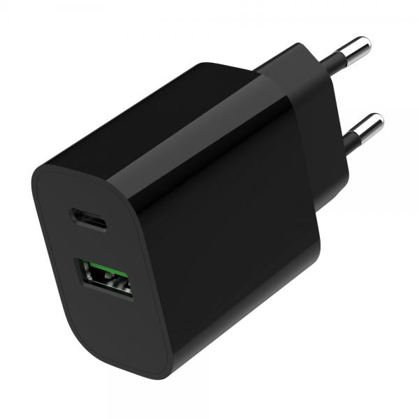 Cargador Rapido Usb Gembird De 2 Puertos Y 20 W, Negro