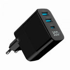 Cargador Rapido Usb Gembird Gan De 3 Puertos Y 30 W, Lcd, Ne