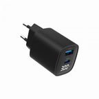 Cargador Rapido Usb Gembird De 2 Puertos Y 30 W, Lcd, Negro