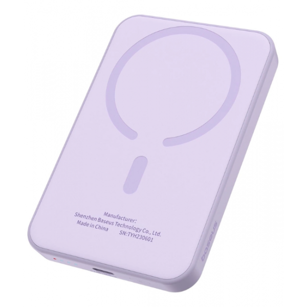 Power Bank Mini 5000mAh Baseus compatible con MagSafe Morado - Carga rápida 20W y Cable tipo C inlcuido Main Image