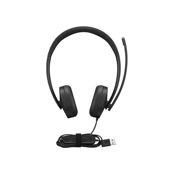 Headset Usb -a Lenovo Wired Stereo Cancelacion Ruido, Boton De Micro Y Control Volumen
