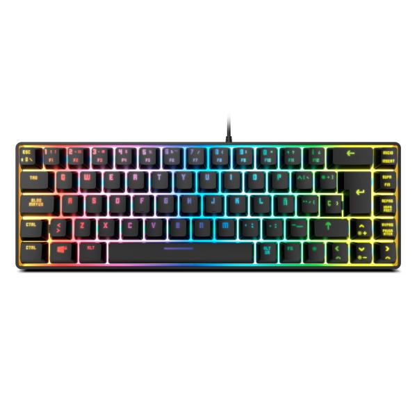Teclado Gaming con Cable KROM Kalista - USB 2.0  Cable 150cm  RGB  Negro