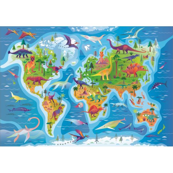 Puzzle Super Mapa Dinosaurios 180Pzs Main Image