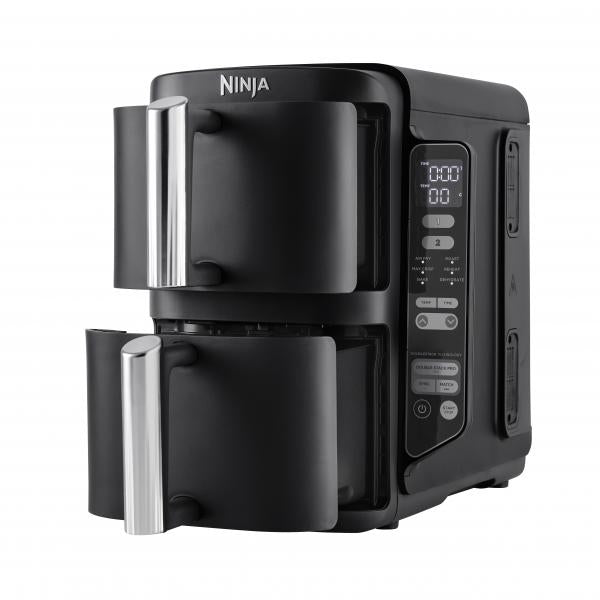 Ninja Double Stack 2-level hot air fryer SL300EU (black, 2,470 watts, 2 baskets each 3.8 liters)