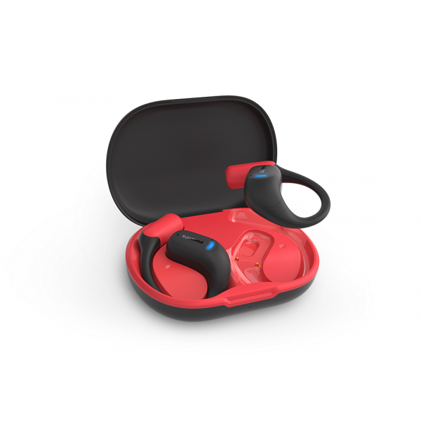 Philips TAA6709BK 6000 Series Open-Ear Rojo TWS Bluetooth 5.3 28h IP55 Multipunto Auriculares inalámbricos