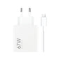 Cargador de Pared con Cable XIAOMI - 67W  USB Tipo C  Blanco