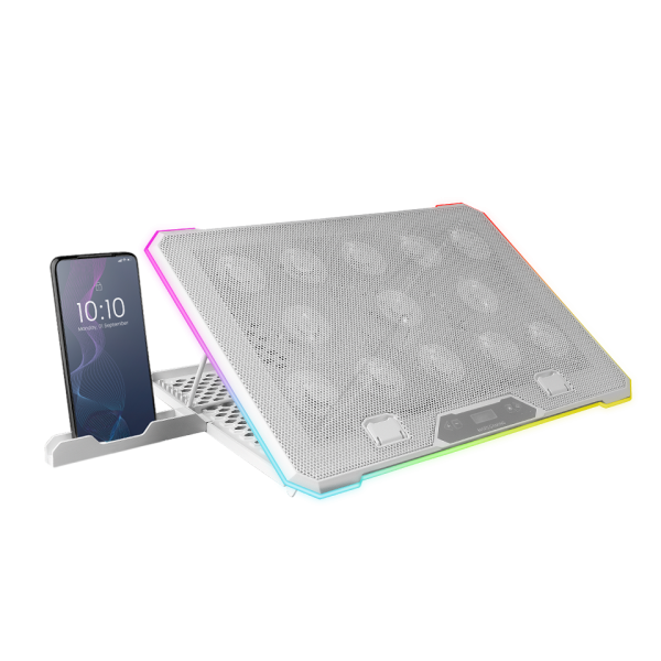 BASE DE REFRIGERACION PARA PORTATILES MARS GAMING MNBC13W CON SOPORTE DE MOVIL/TABLET 13XFANS BLACK