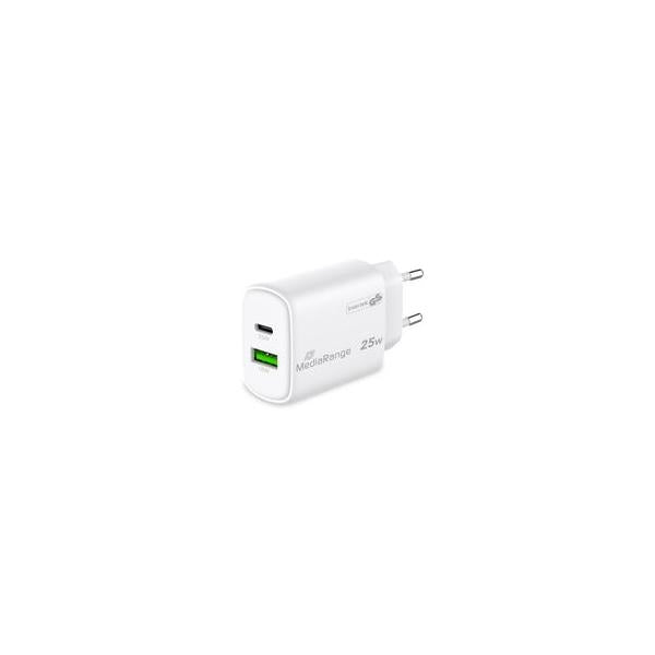 Cargador Mediarange Dual Usb-a Y Usb-c 25w