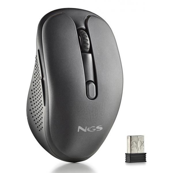 Ratón Inalámbrico Recargable NGS Evo Peep - USB  3200DPI  Negro
