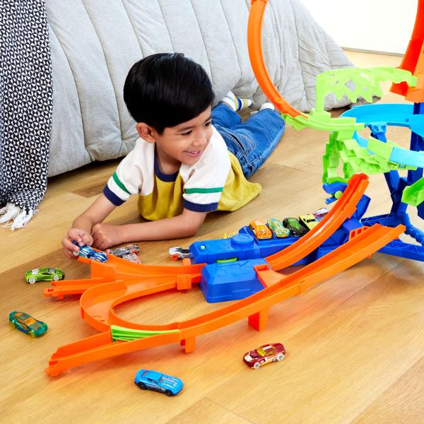 Pista Coches Choque Aereo Hot Wheels Stunt Traks