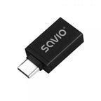Adaptador Savio Ak-80 Usb-a 3.1 Usb-c 3.1 Black