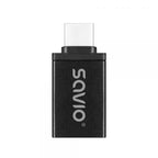 Adaptador Savio Ak-80 Usb-a 3.1 Usb-c 3.1 Black