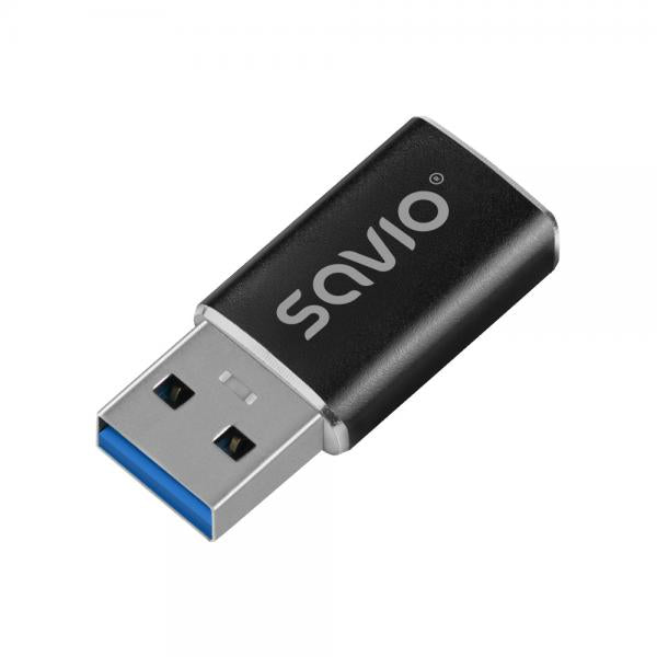 Adaptador Savio Ak-81 Usb-c 3.1 Usb-a 3.1 Black