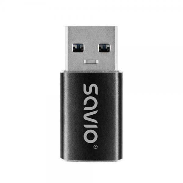 Adaptador Savio Ak-81 Usb-c 3.1 Usb-a 3.1 Black