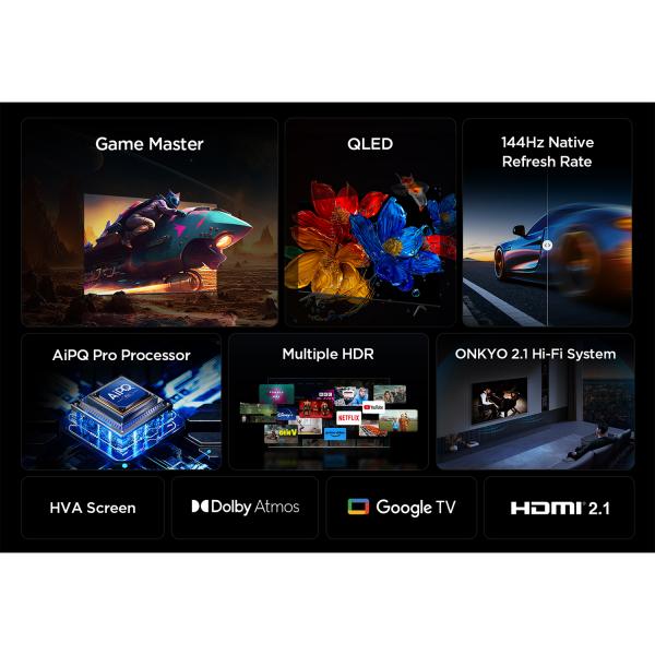 TCL P8K 75P8K 75 pulgadas 4K QLED 240Hz Dolby Vision HDR10+ Google TV