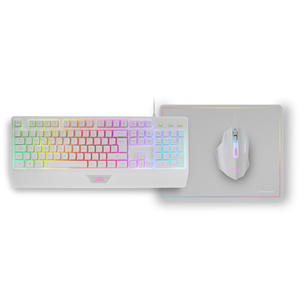 Teclado Mouse Y Alfombrilla Mars Gaming Mcp124wfr Frances Rgb H-mech, Mouse Huano Rgb 3200dpi,
