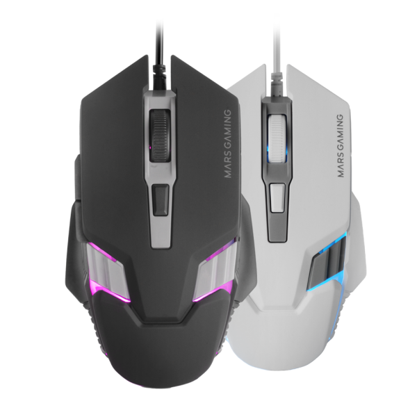 Mouse Mars Gaming Mm024 Rgb Flow 4000 Dpi Ajustable 6 Botones Mecanicos Huano Color Negro