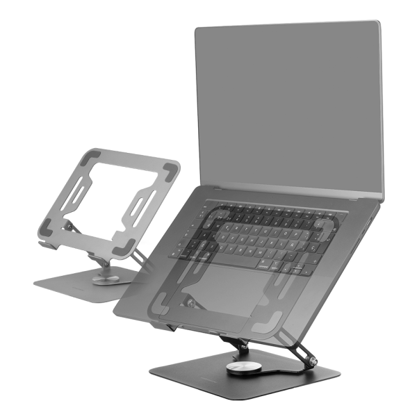 Soporte De Portatil Mars Gaming Marsn Hasta 17" Giratorio Plegable De Acero Negro