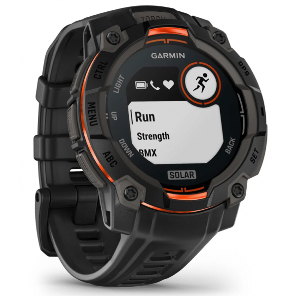 Garmin Instinct 3 45mm Solar Negro con Correa de silicona negra GPS multibanda - Reloj Inteligente