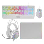 Teclado Mouse Headset Y Alfombrilla Mars Gaming Mcp124prowes H-mech Rgb 3200dpi Blanco