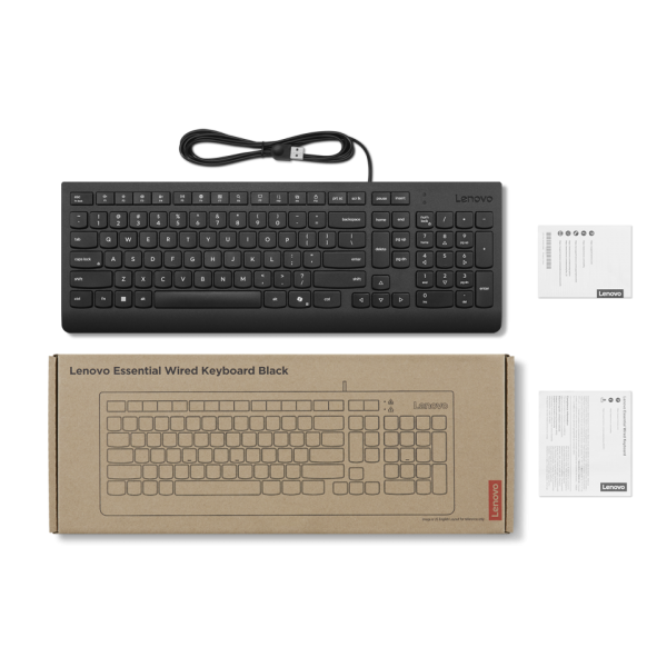 Teclado Lenovo Usb Esencial Corded. Nueva Generacion De Teclados Con Tecla Copilot