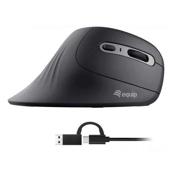 Mouse Vertical Equip Ergonomico Usb-c & Usb-a 6 Botones 7200dpi Color Negro Hover Image