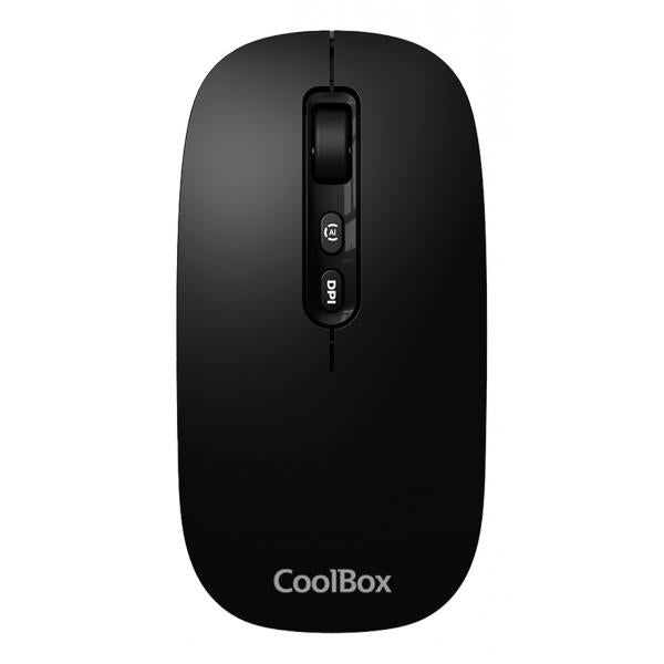 Mouse Coolbox Multidispositivo Ia W02-b Bt5.0 Bt3.0 2.4ghz1600dpi 6 Botones Bateria 500mah Negro