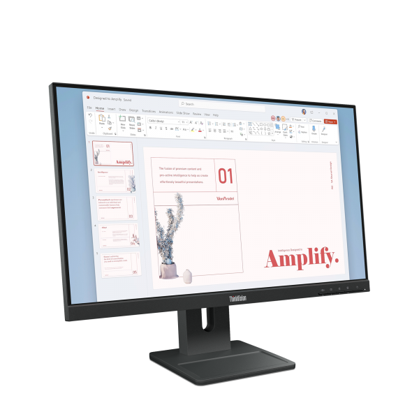 Monitor 24" Dp Hdmi Vga Lenovo E24-40 Fhd 100hz Regulable En Altura Pivotante Con Altavoces