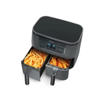 Ninja Dual Zone hot air fryer DZ300EU (gray/silver, 2,470 watts, 2 baskets 3.8 liters each)