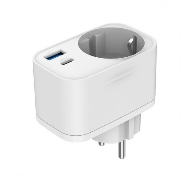 Cargador Rapido Gembird Usb De 2 Puertos Con Toma De Ca De P