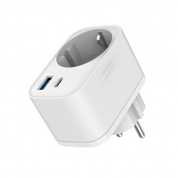 Cargador Rapido Gembird Usb De 2 Puertos Con Toma De Ca De P