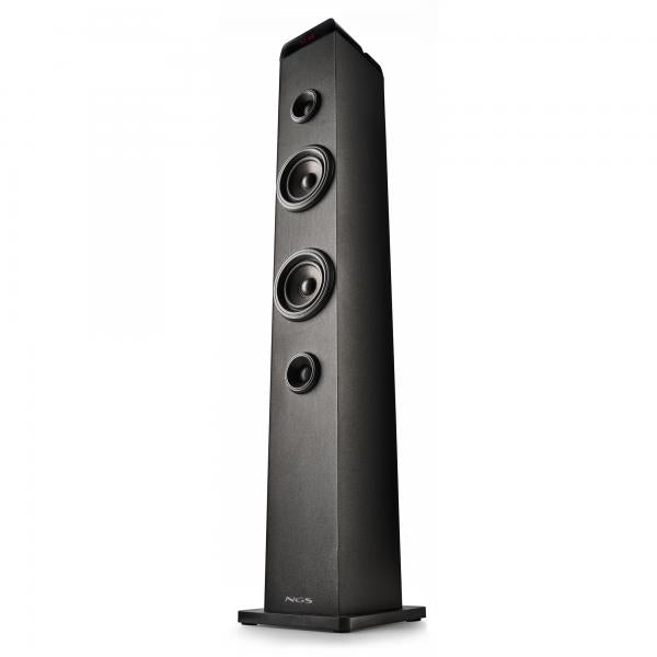 Altavoz Torre Portátil Ngs Sky Charm Pro Bk 80w Bt 5.4 Fm Usb Aux. Optica Madera Color Negro