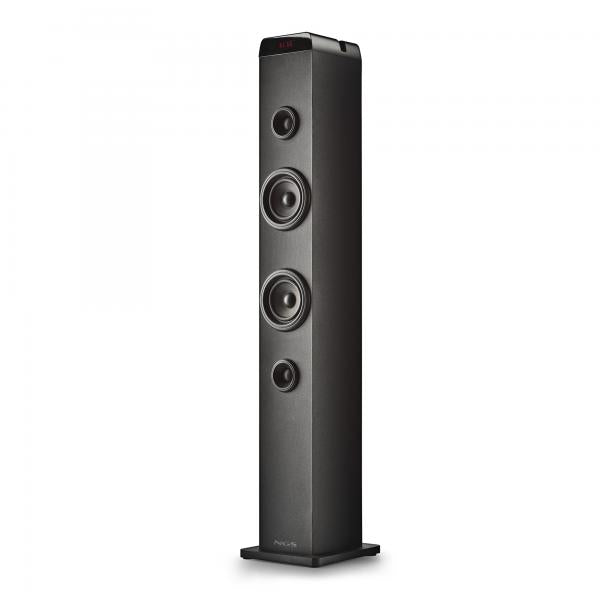 Altavoz Torre Portátil Ngs Sky Charm Pro Bk 80w Bt 5.4 Fm Usb Aux. Optica Madera Color Negro