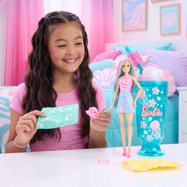 MuEca Granizado De Mar Copa Azul Pop Reveal Barbie