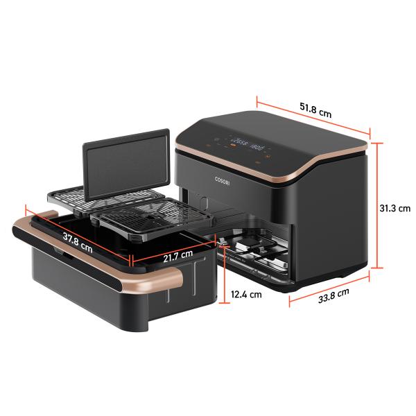 Cosori Dual Blaze TwinFry Chef Edition 2800W 10 L Negro - Freidora de aire