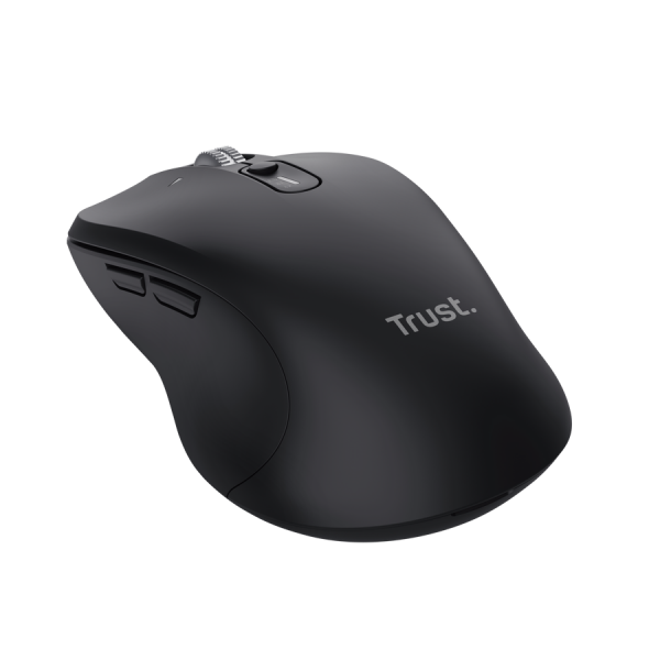 Mouse Trust Wireless Y Bluetooth Ferro Negro 3200 Dpi Ajustable 9 Botones 3 Dispositivos