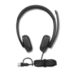 Headset Lenovo Wired Voip Headset 5000 Negro Con Microfono Usb-c Usb-a Teams