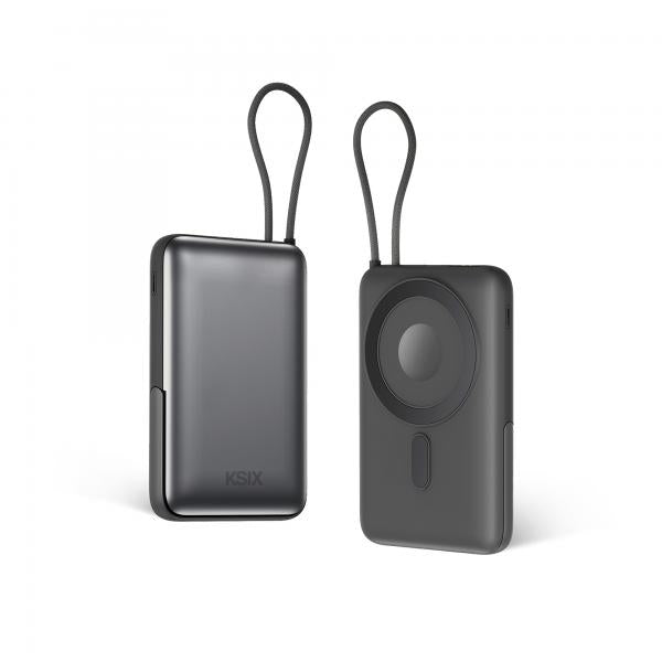 Ksix Bpb10pd22intsg Gris / Powerbank 10.000 Mah / Compatible Carga Magnética Apple Y Applewatch