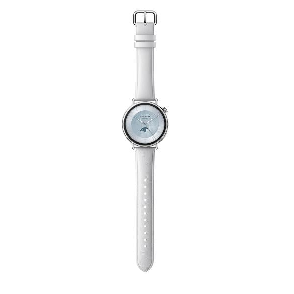 Xiaomi Watch S4 41 mm Correa Cuero Blanco 1,32 pulgadas AMOLED GPS NFC 8 días +150 deportes 5ATM