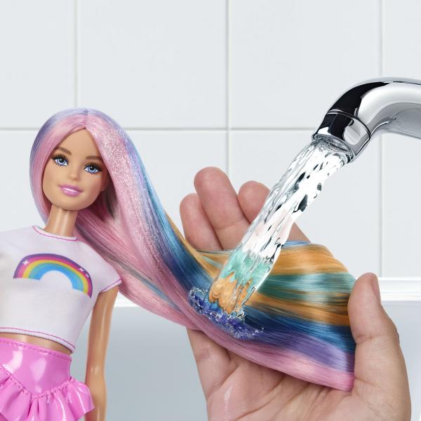 MuEca Cabello Destellos Arcoiris Barbie
