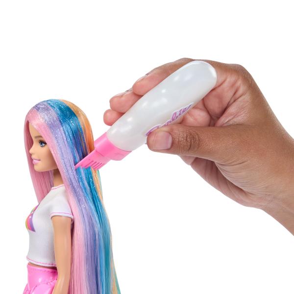 MuEca Cabello Destellos Arcoiris Barbie