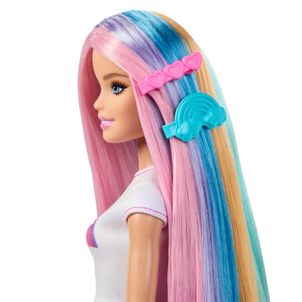 MuEca Cabello Destellos Arcoiris Barbie