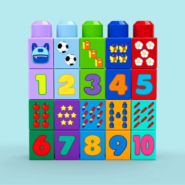 Autobus Numeros Encajables Mega Bloks 45Pzs