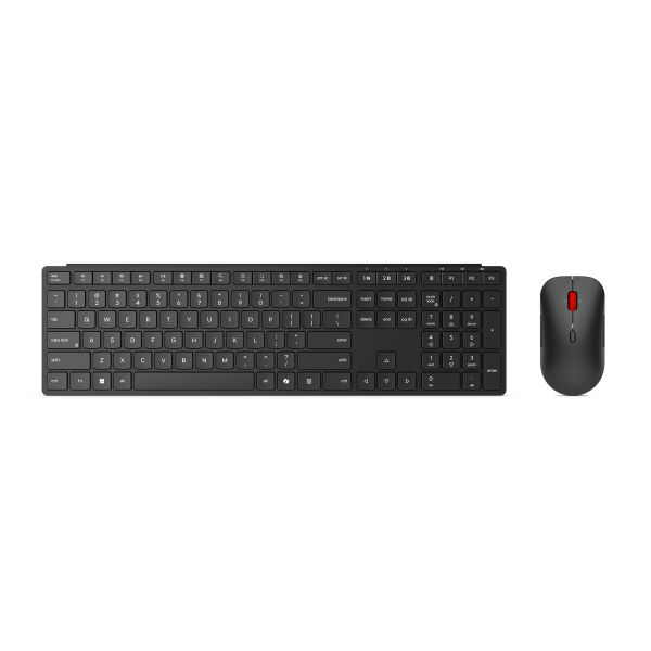 Teclado Y Mouse Lenovo Wireless Multi-mode Pro Combo 6000 Negro Inalambrico 2.4ghz Bt Receptor Usb-a