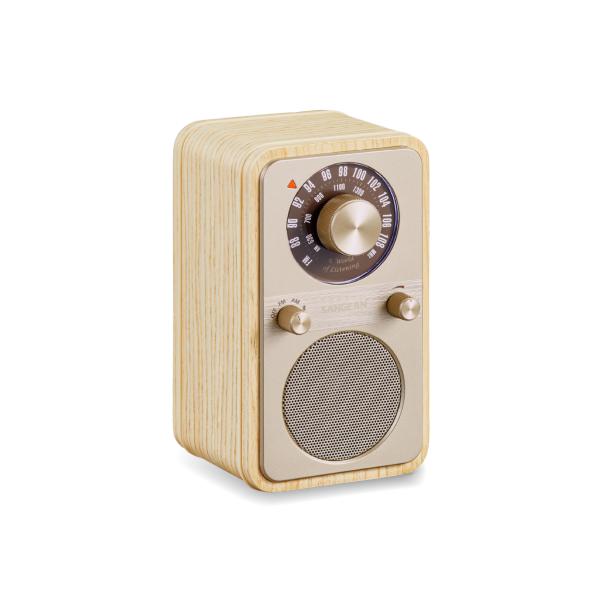 Sangean Wr-9 Fresno Blanco / Radio Analógica De Madera Con Am / Fm / Bluetooth