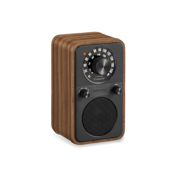 Sangean Wr-9 Nogal Vintage / Radio Analógica De Madera Con Am / Fm / Bluetooth