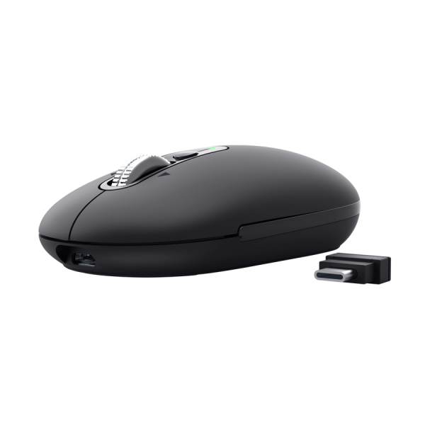 Mouse Trust Wireless Seron Hypscroll Slim 400-2400dpi 6 Botones Recargable Fsc Grs Negro Main Image