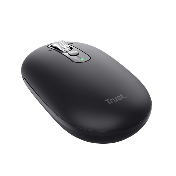 Mouse Trust Wireless Seron Hypscroll Slim 400-2400dpi 6 Botones Recargable Fsc Grs Negro