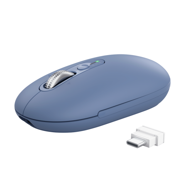Mouse Trust Wireless Seron Hypscroll Slim 400-2400dpi 6 Botones Recargable Fsc Grs Azul