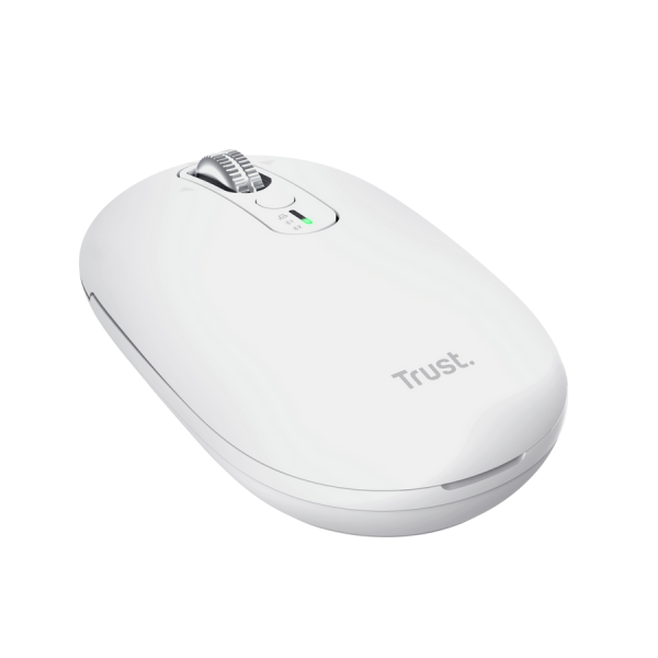 Mouse Trust Wireless Seron Hypscroll Slim 400-2400dpi 6 Botones Recargable Fsc Grs Blanco